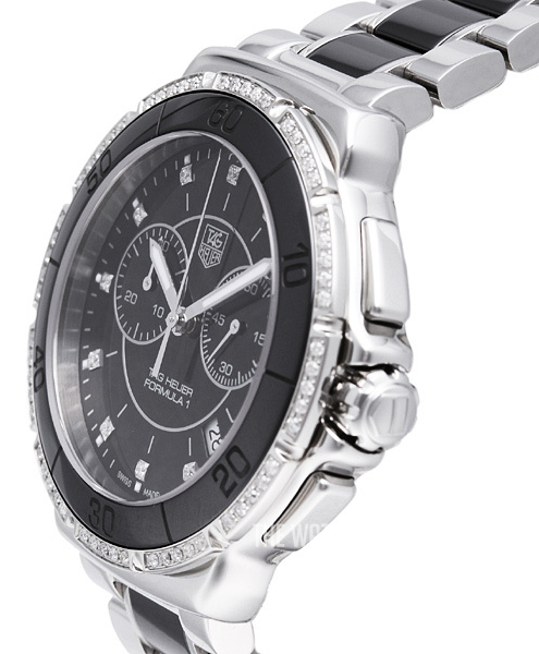 TAG Heuer Formula 1 Steel And Ceramic Chronograph Diamonds Quartz (battery powered) Ladies Racing watch CAH1212.BA0862
