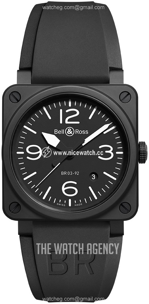 Bell & Ross Instruments Automatic winding Men's dress watch BR-03-92-BLACK-MATTE
