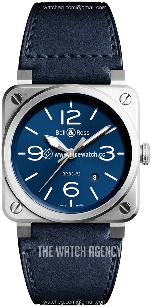 Bell & Ross Instruments Automatic winding Men's dress watch BR-03-92-BLUE-STEEL