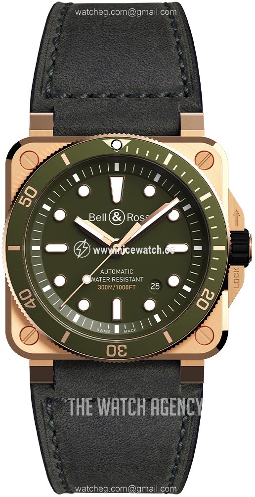 Bell & Ross Instruments Automatic winding Men's Dress / Sport BR-03-92-DIVER-GREEN-BRONZE