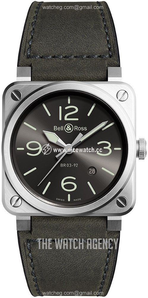 Bell & Ross Br 03-92 Automatic winding Men's dress watch BR-03-92-GREY-LUM