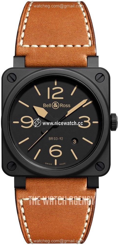 Bell & Ross Br 03-92 Automatic winding Men's dress watch BR-03-92-HERITAGE-CERAMIC