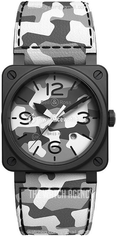 Bell & Ross Br 03-92 Automatic winding Men's dress watch BR-03-92-WHITE-CAMO