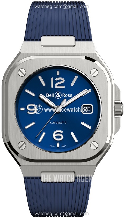 Bell & Ross Br 05 Automatic winding Men's dress watch BR-05-BLUE-STEEL-RUBBER