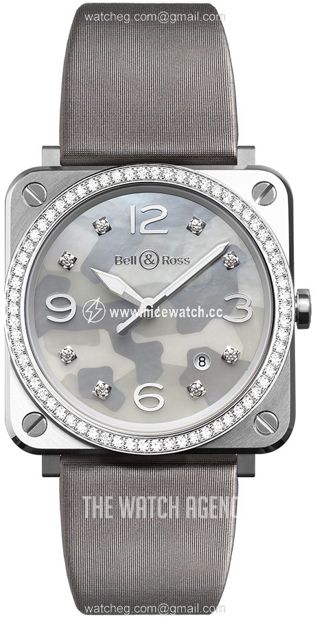 Bell & Ross BR S Quartz Quartz (battery powered) Unisex dress watch BR-S-GREY-CAMOUFLAGE-DIAMONDS