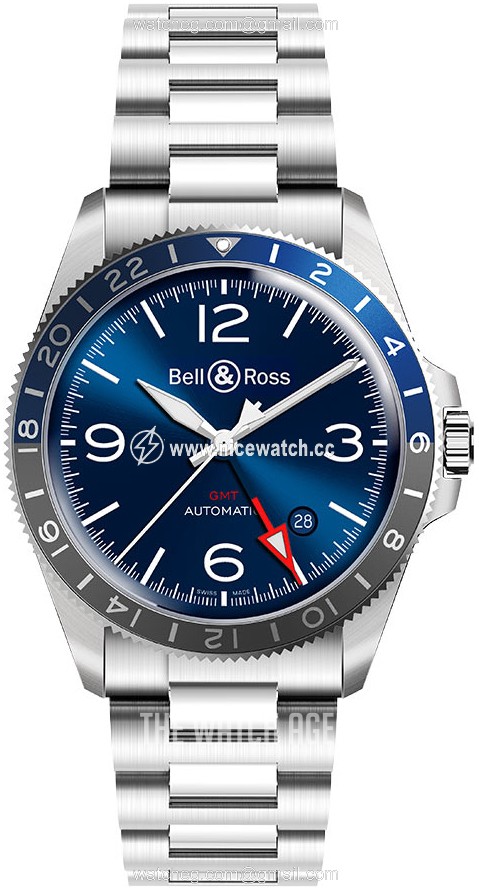Bell & Ross Vintage Automatic winding Men's Dress / Sport BR-V2-93-GMT-BLUE-SST