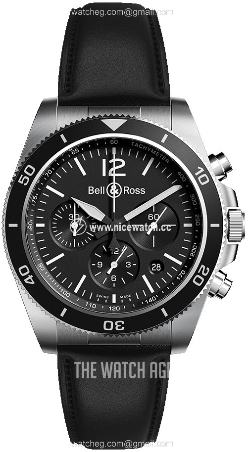 Bell & Ross Vintage Automatic winding Men's Dress / Sport BR-V3-94-BLACK-STEEL-CALFSKIN