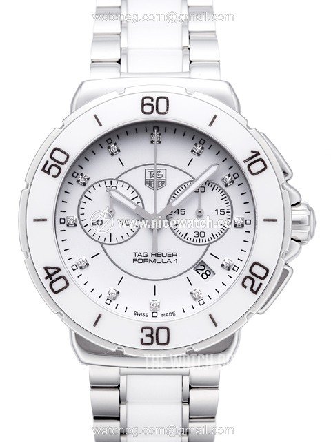 TAG Heuer Formula 1 Steel And Ceramic Chronograph Diamonds Quartz (battery powered) Ladies Racing watch CAH1211.BA0863
