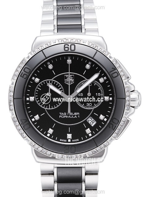TAG Heuer Formula 1 Steel And Ceramic Chronograph Diamonds Quartz (battery powered) Ladies Racing watch CAH1212.BA0862
