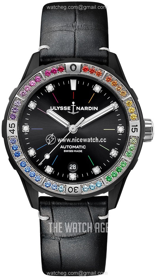 Ulysse Nardin Diver Automatic winding Ladies dress watch 8163-182B1LE-2A-RAIN-1A